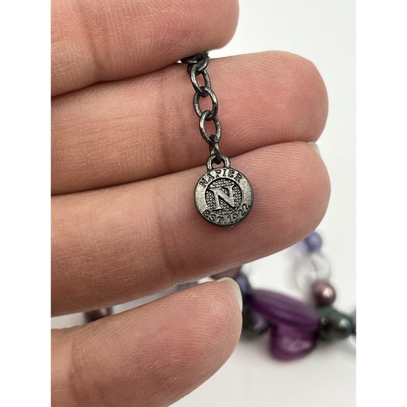 Napier Multicolored Purple Beaded Necklace And Matching‎ Earrings - Picture 7 of 9